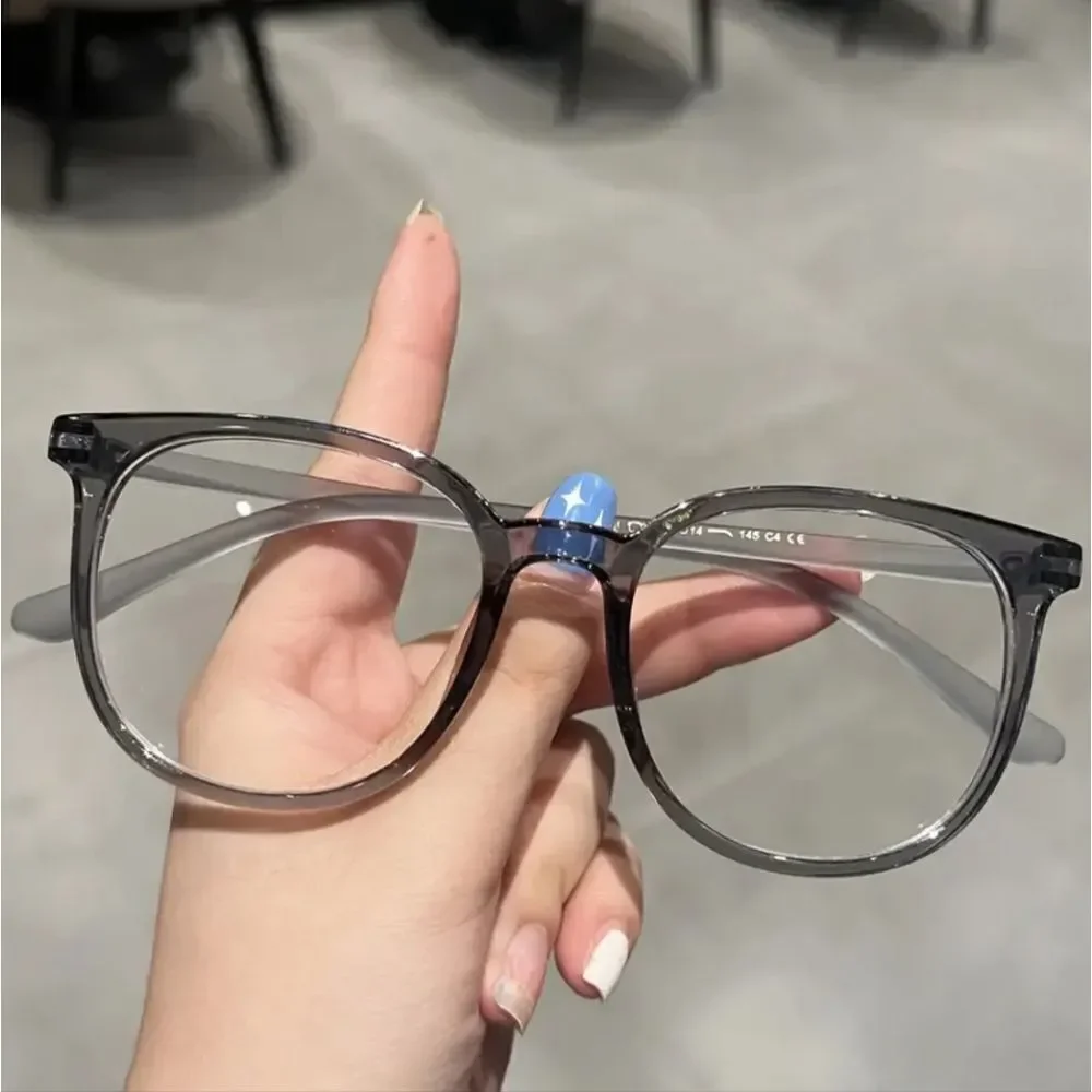 Unisex large round Glasses Gray